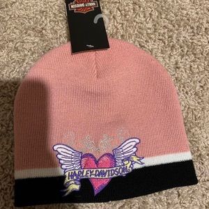 Pink beanie Harley Davidson